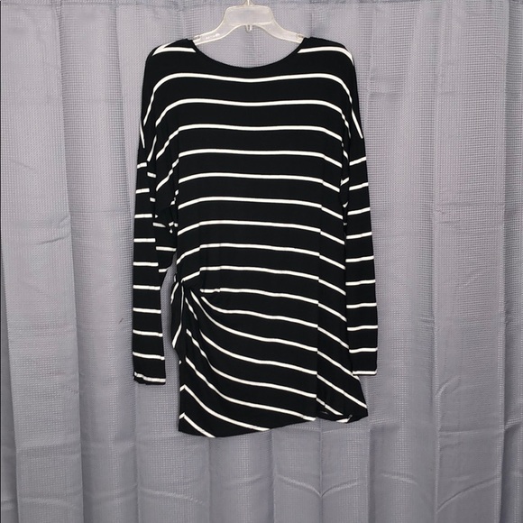 Black and White Striped Tunic, NWT, Size L - Picture 2 of 2